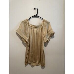 Hudson Studio Tan Flowy Scoop Neck Tunic Blouse S